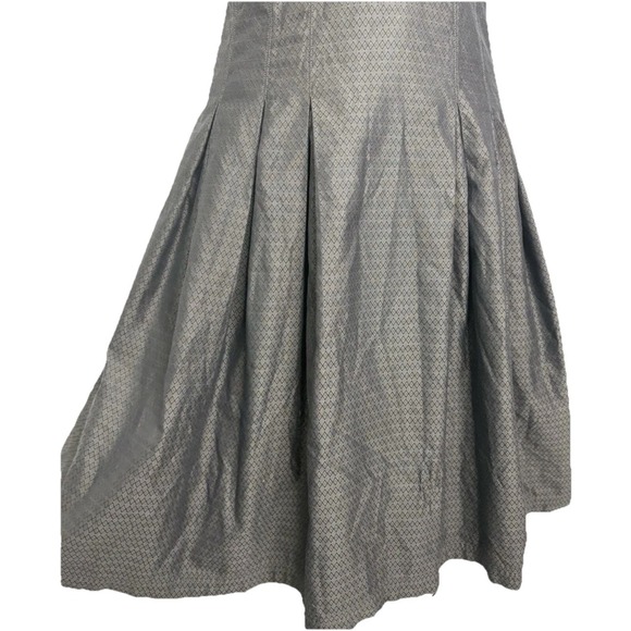 Ben Sherman Charcoal Brown Babydoll Bra‎ Dress L Pleated Skater Tradwife Preppy - Picture 4 of 11